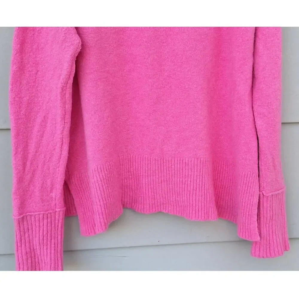 J. Crew Wome's Turtle neck Merino Wool Alpaca blend Pink Sweater Lightweight M L